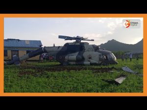 KDF Chopper Supplying Food To Flood Victims In Wajir Crashes During Take Off